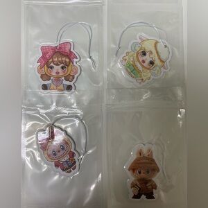 Cute Character Labubu & Skull Panda Air Fresheners Set